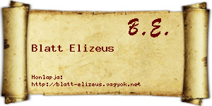 Blatt Elizeus névjegykártya